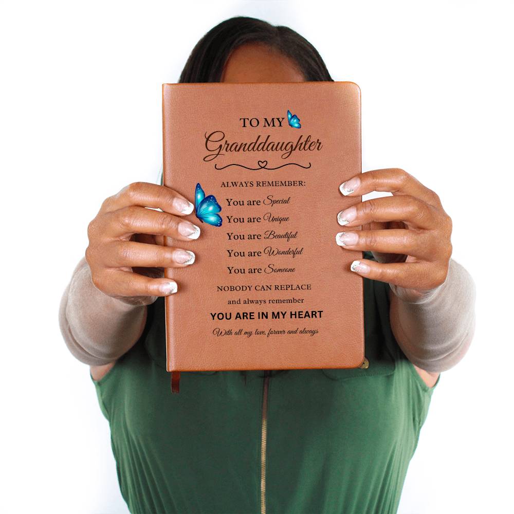 To My Granddaughter - Heartfelt Vegan Leather Journal Gift