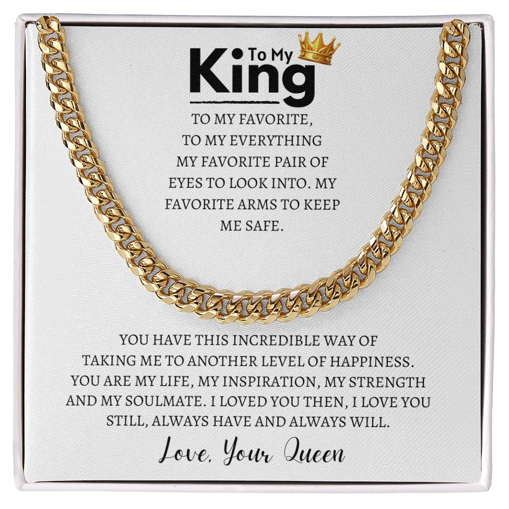 Gift for Husband - To My King Cuban Link Chain