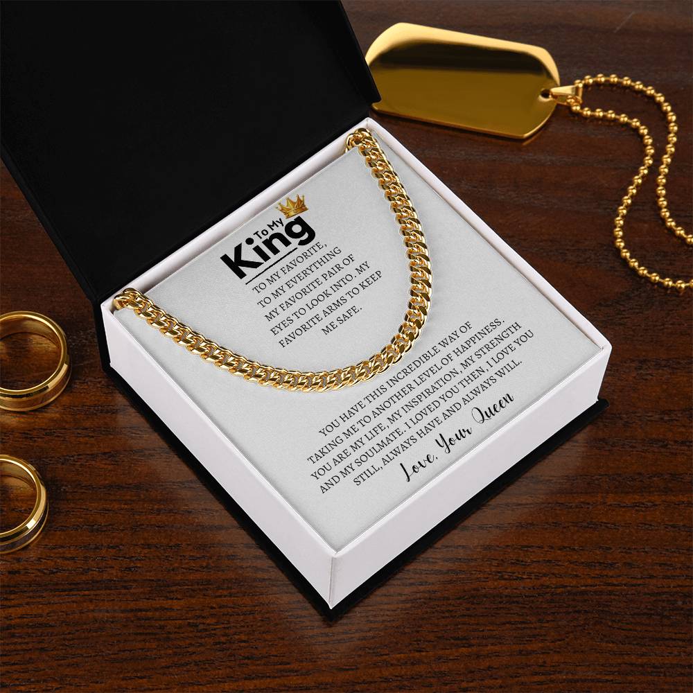 Gift for Husband - To My King Cuban Link Chain