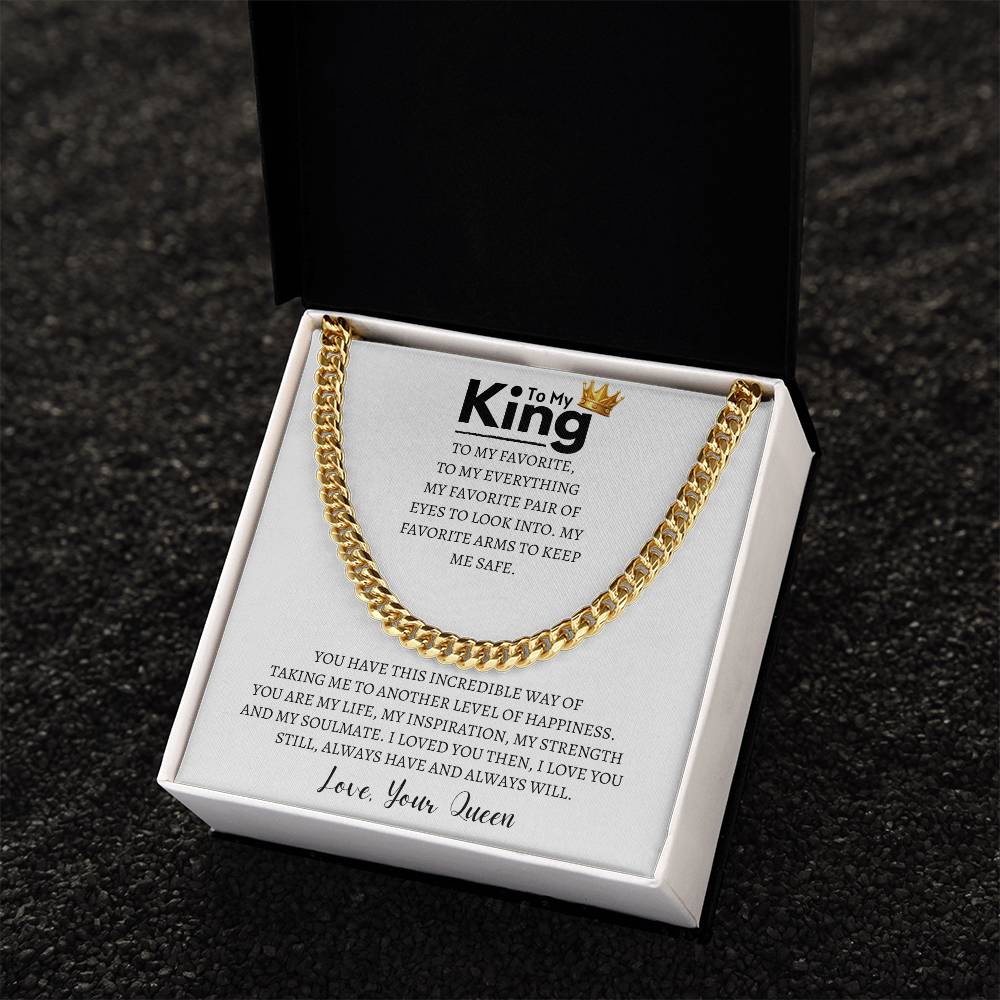 Gift for Husband - To My King Cuban Link Chain