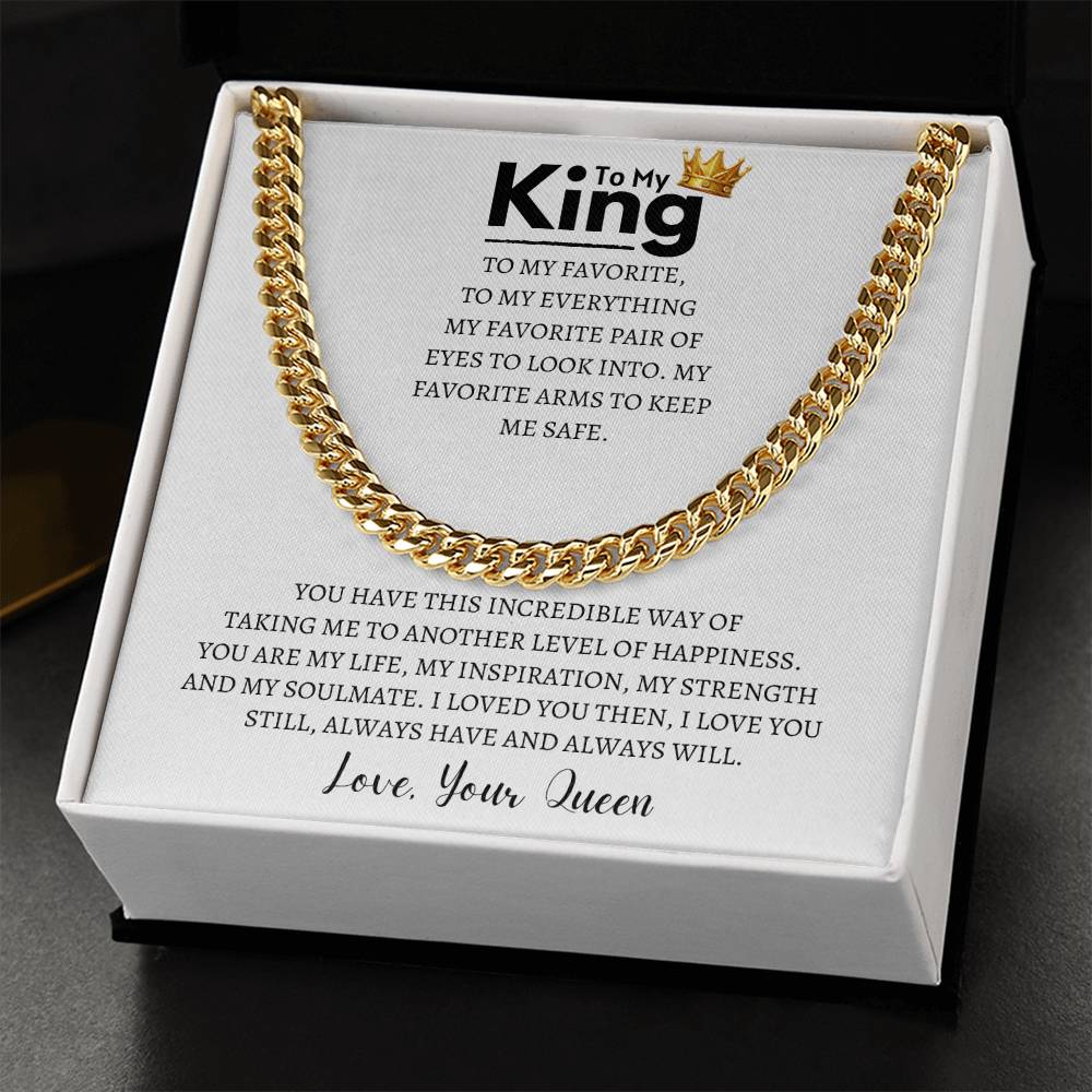 Gift for Husband - To My King Cuban Link Chain