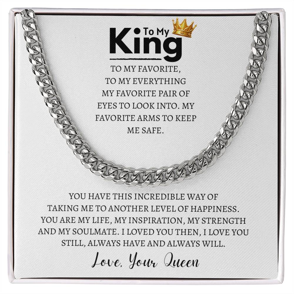 Gift for Husband - To My King Cuban Link Chain