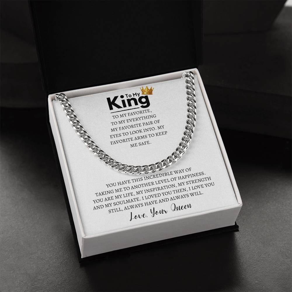 Gift for Husband - To My King Cuban Link Chain