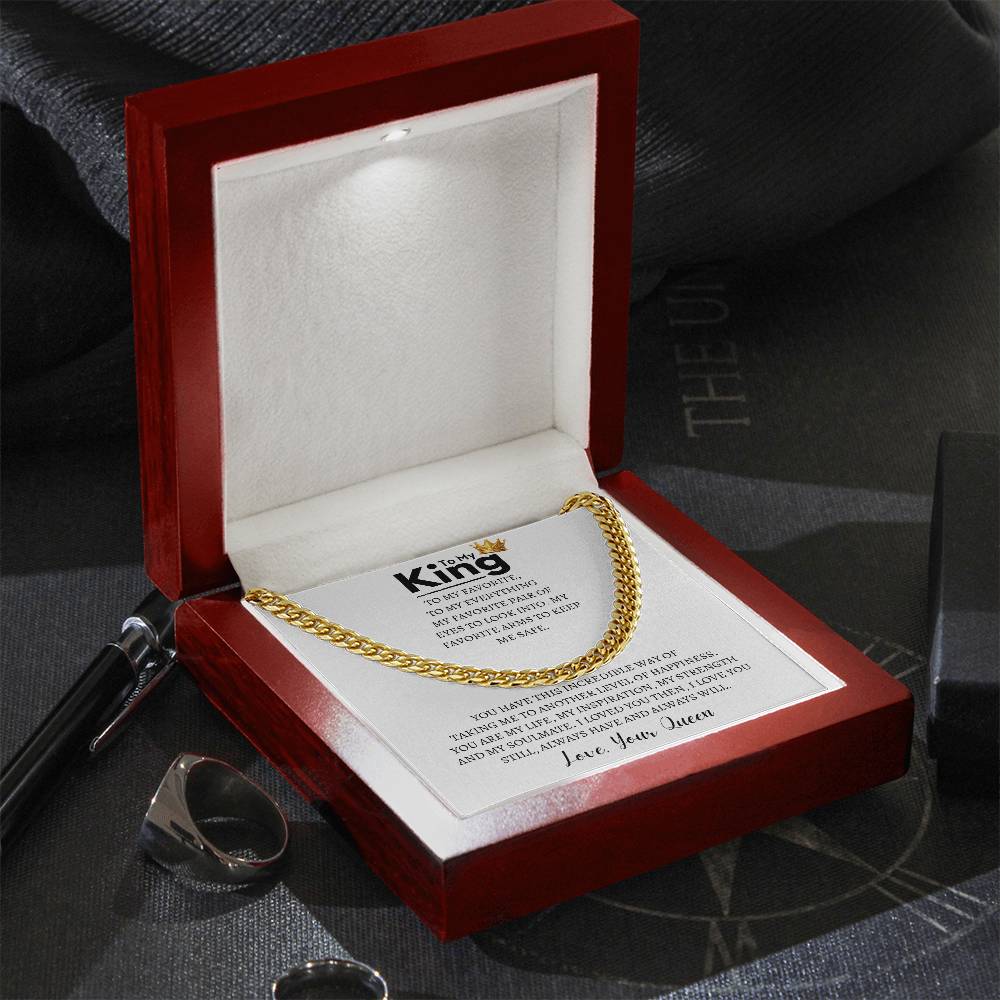 Gift for Husband - To My King Cuban Link Chain