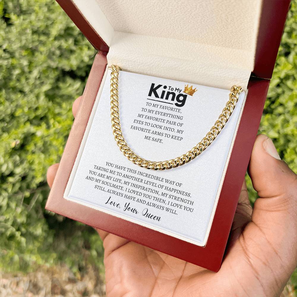 Gift for Husband - To My King Cuban Link Chain