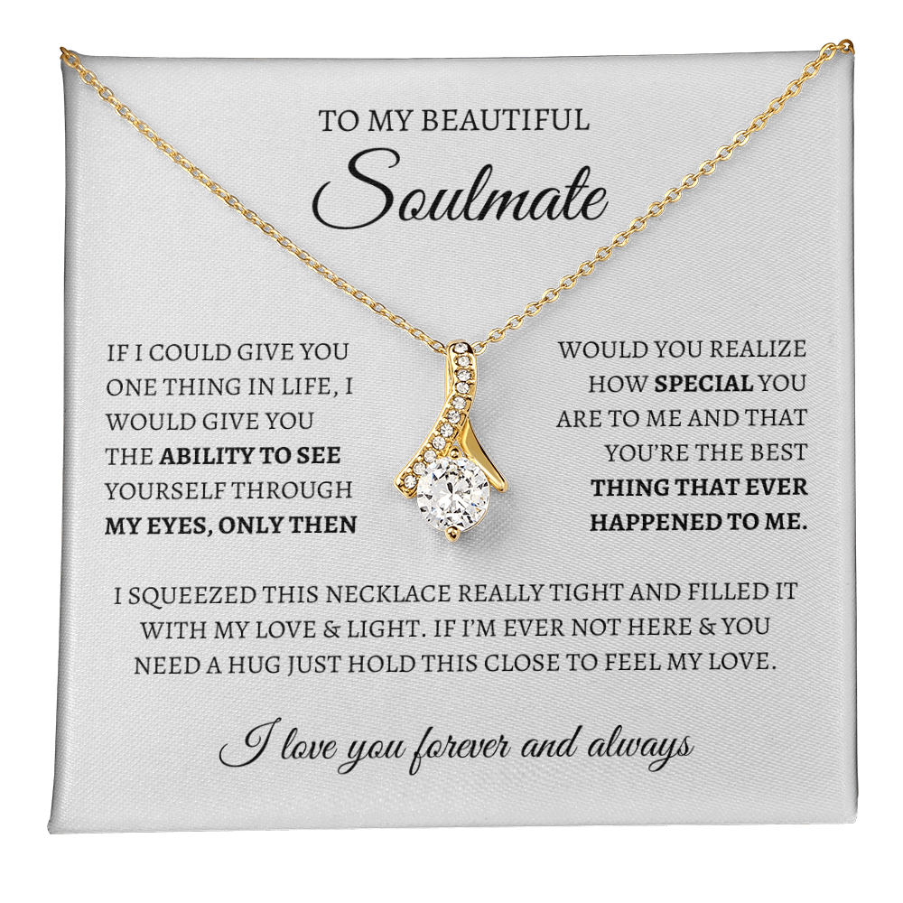 To My Soulmate Sparkling Love Knot Necklace – Romantic Gift for Wife or Girlfriend