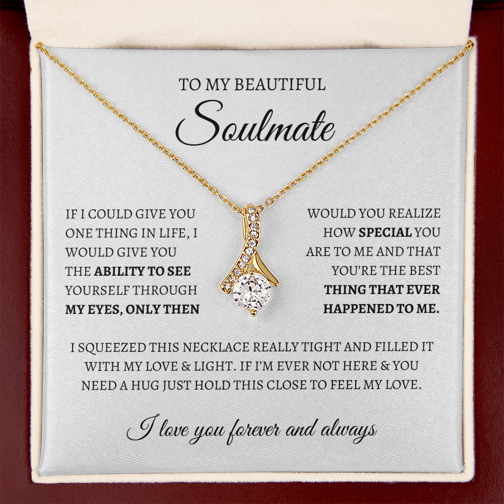 To My Soulmate Sparkling Love Knot Necklace – Romantic Gift for Wife or Girlfriend