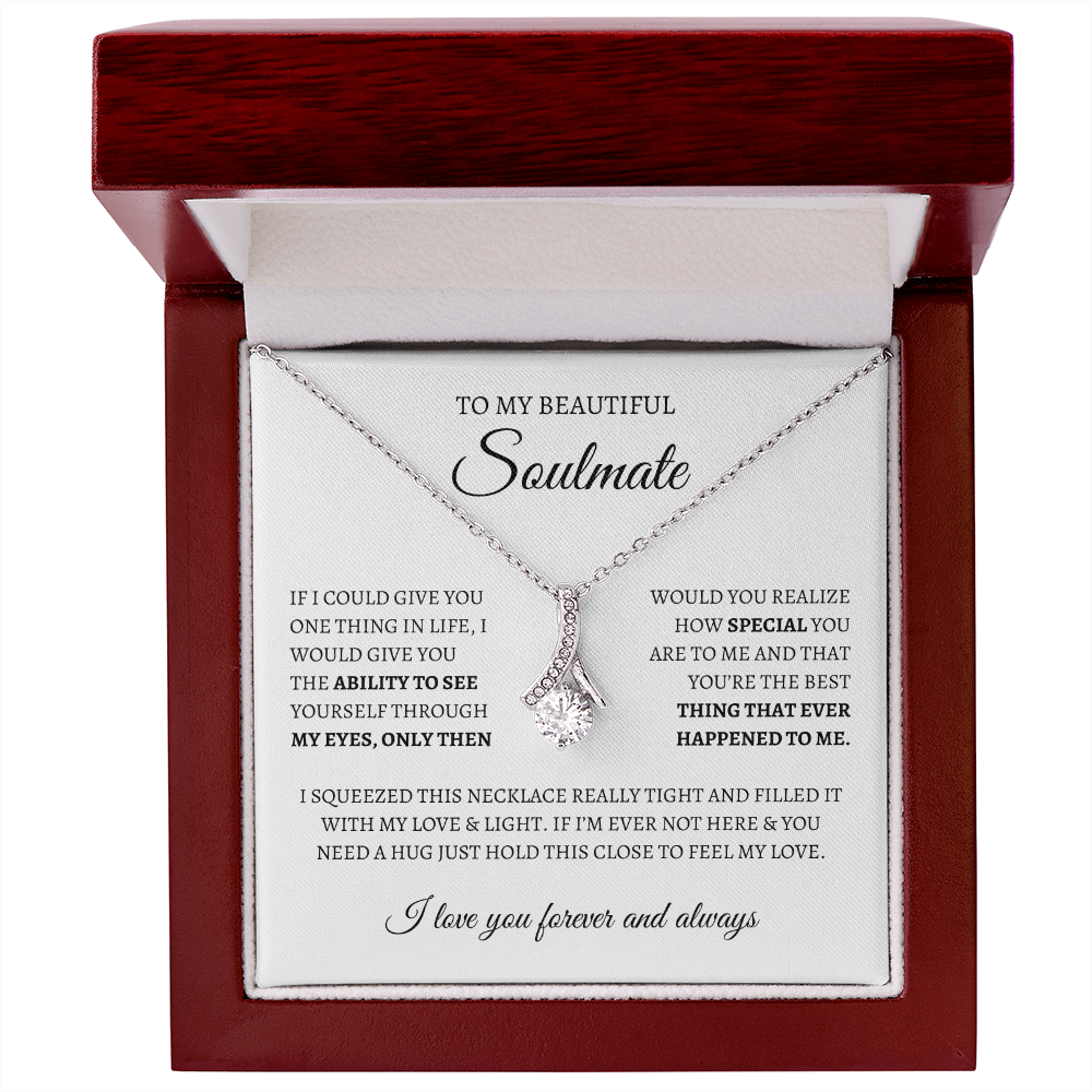 To My Soulmate Sparkling Love Knot Necklace – Romantic Gift for Wife or Girlfriend