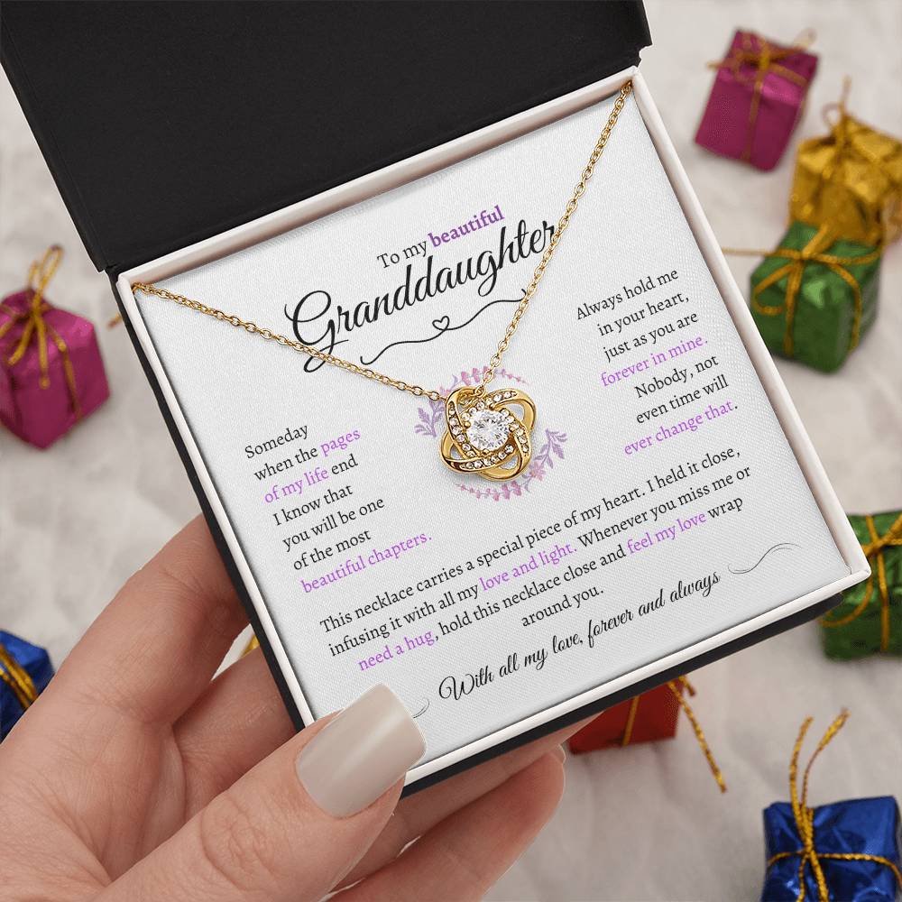 Granddaughter Gift - Most Beautiful Chapter - Love Knot Necklace