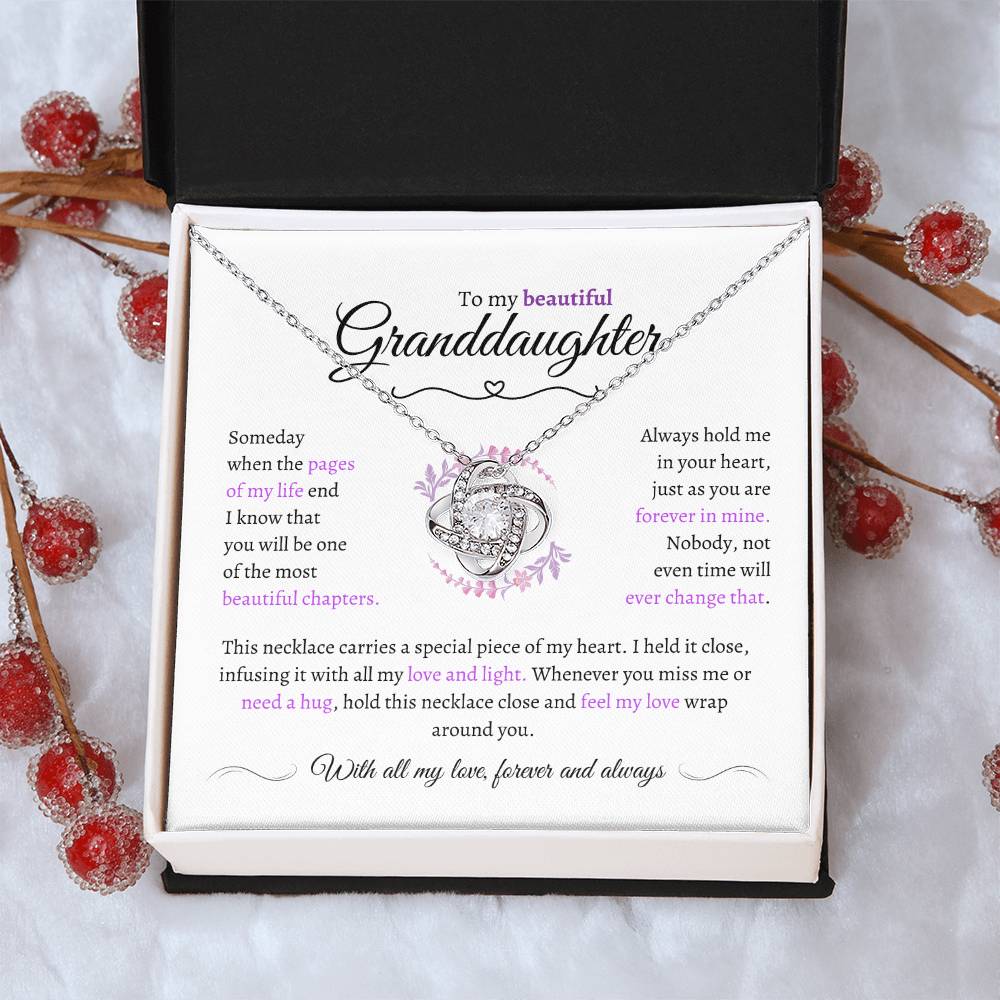 Granddaughter Gift - Most Beautiful Chapter - Love Knot Necklace