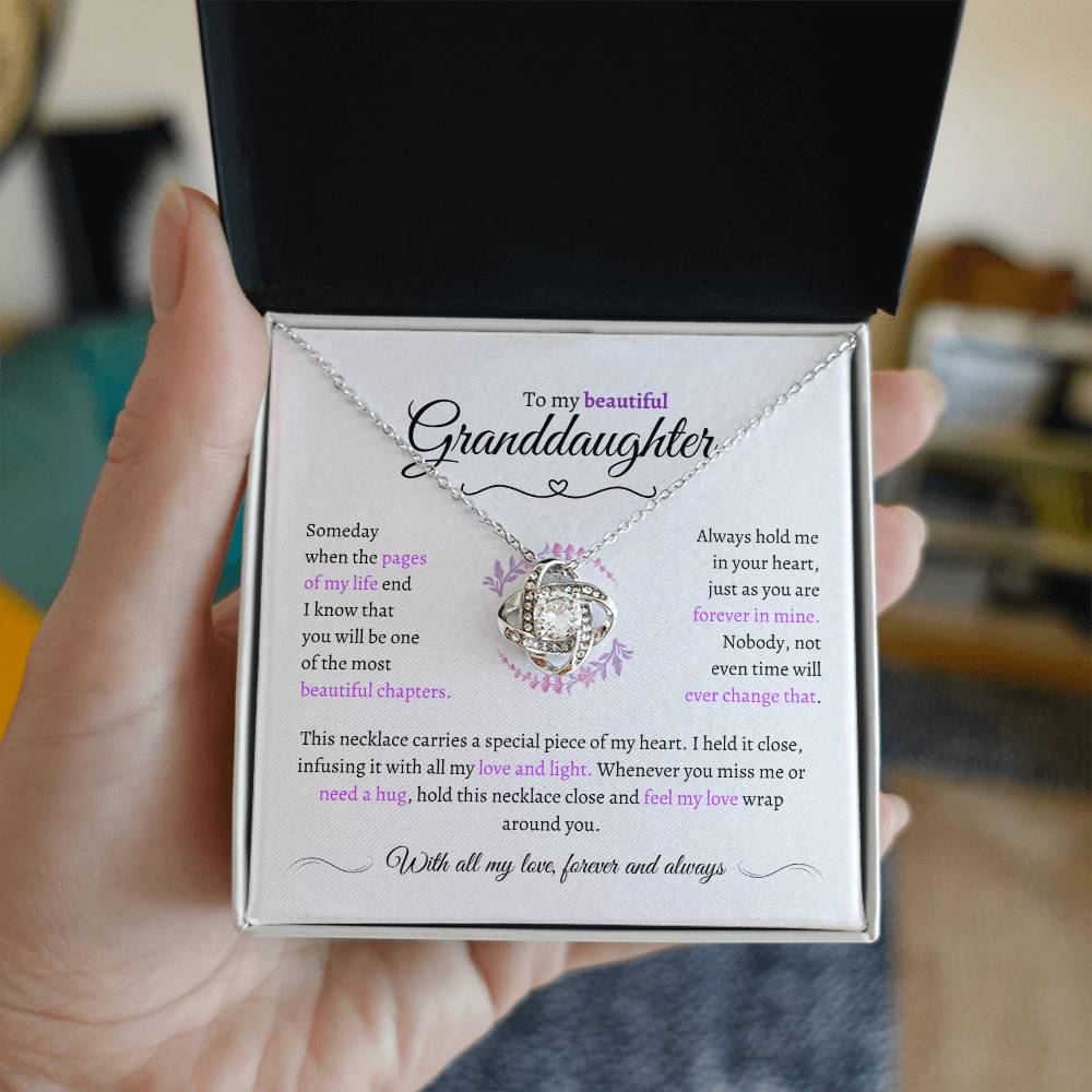 Granddaughter Gift - Most Beautiful Chapter - Love Knot Necklace