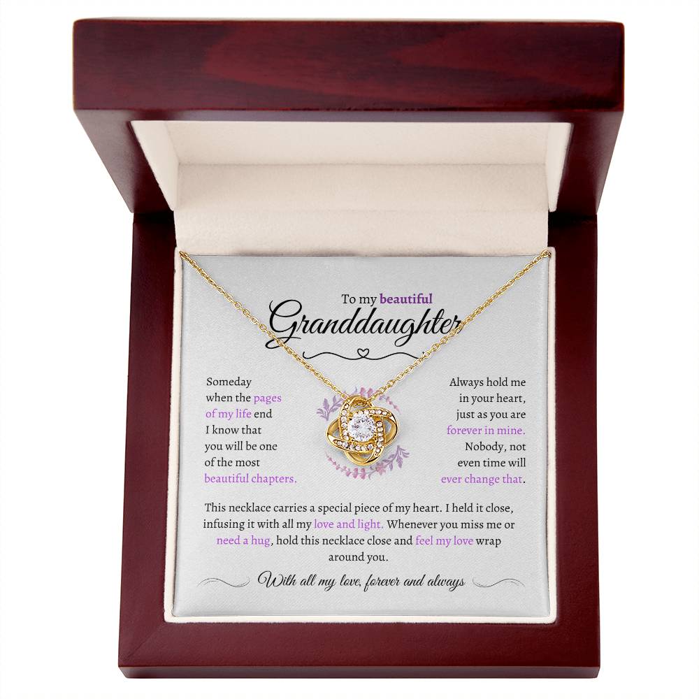 Granddaughter Gift - Most Beautiful Chapter - Love Knot Necklace