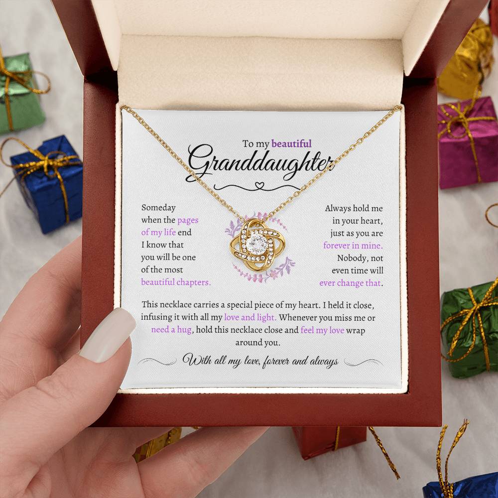 Granddaughter Gift - Most Beautiful Chapter - Love Knot Necklace
