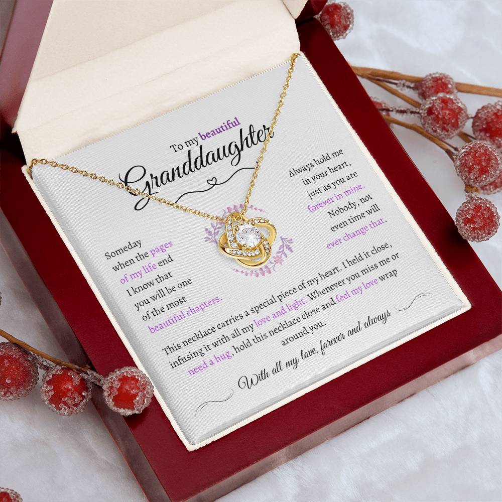 Granddaughter Gift - Most Beautiful Chapter - Love Knot Necklace