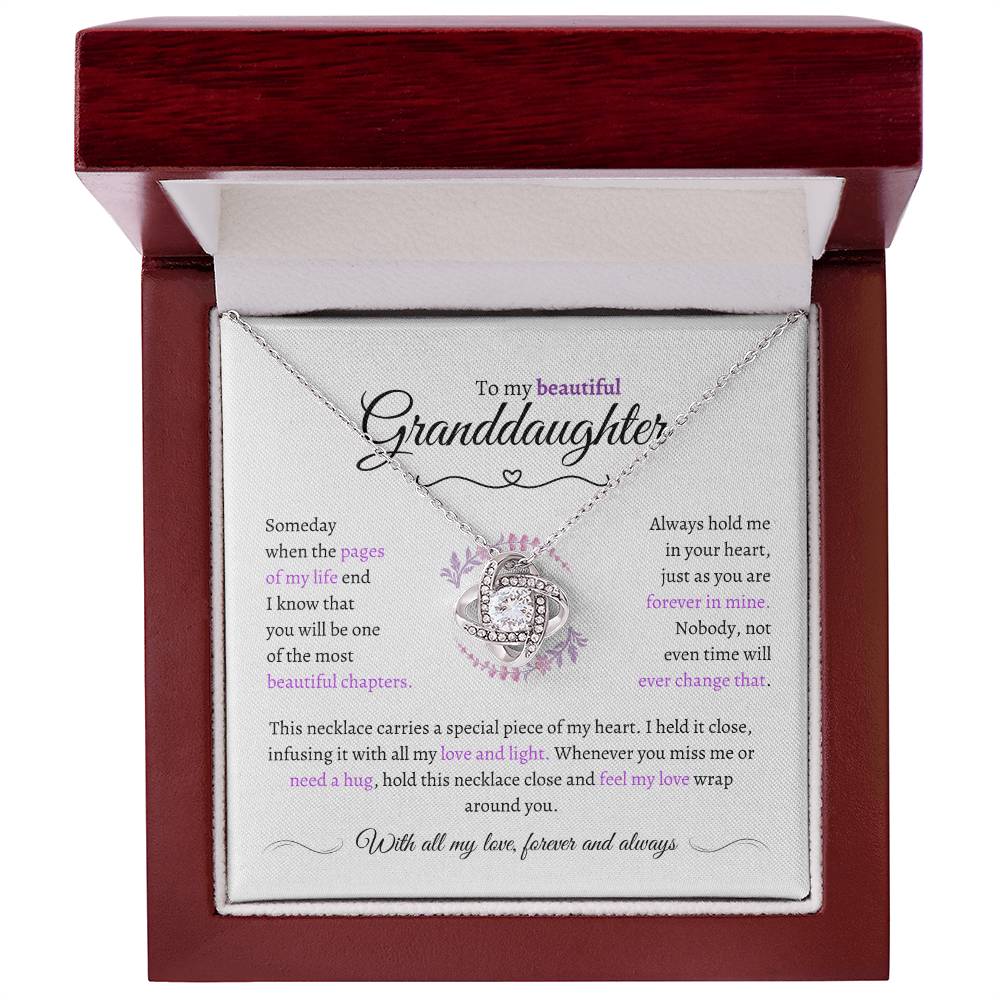 Granddaughter Gift - Most Beautiful Chapter - Love Knot Necklace