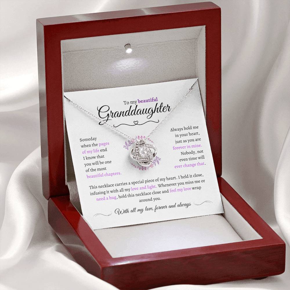 Granddaughter Gift - Most Beautiful Chapter - Love Knot Necklace