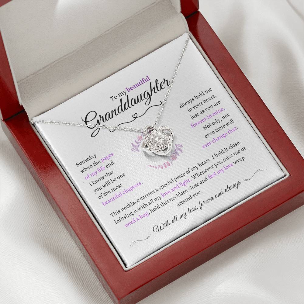 Granddaughter Gift - Most Beautiful Chapter - Love Knot Necklace