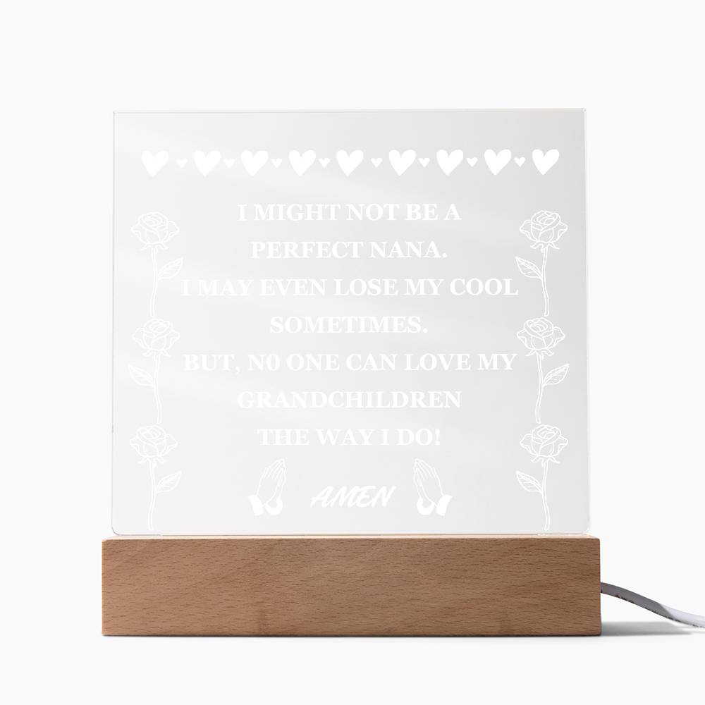 Acrylic Plaque Gift for Grandma (Best Seller with Lighted Base)