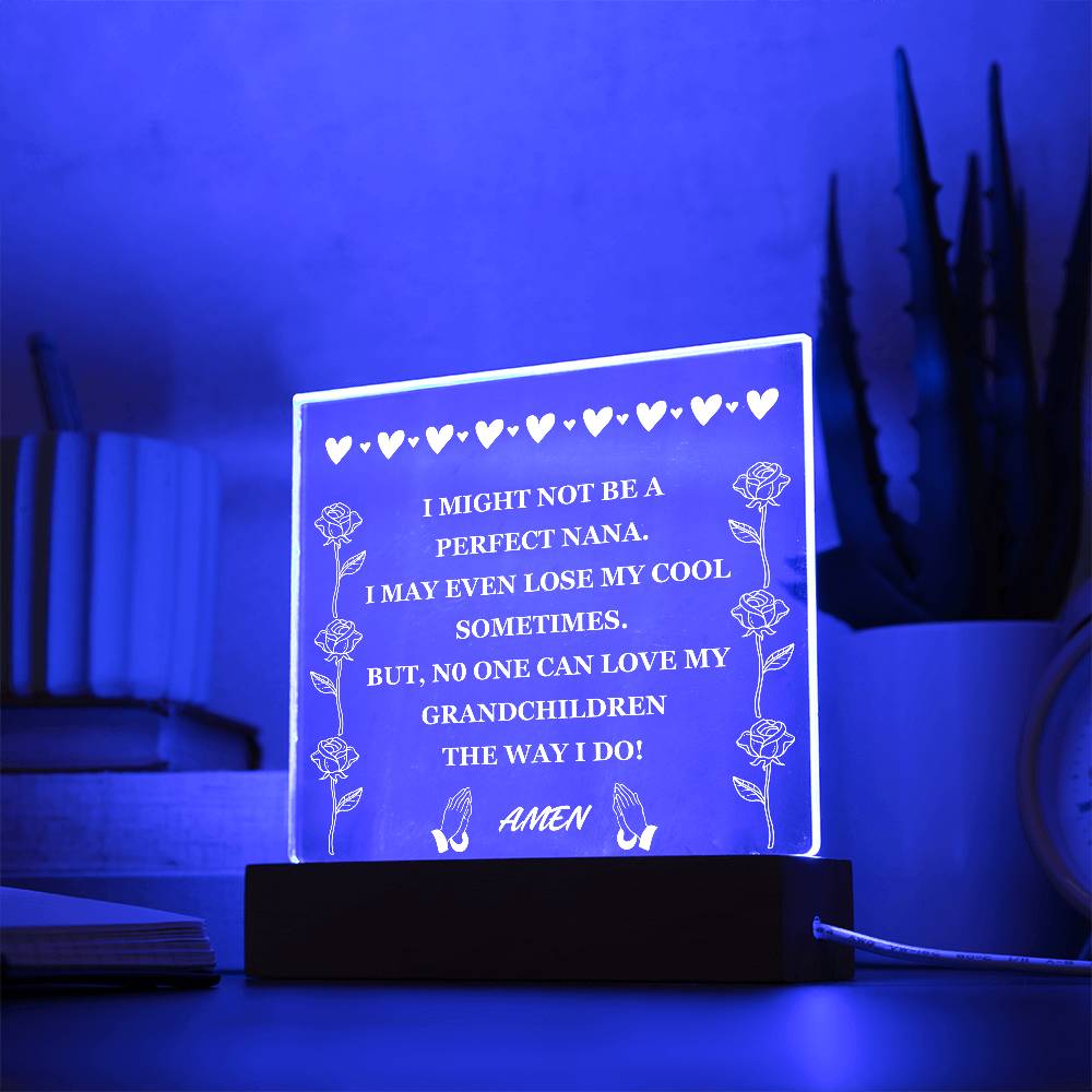 Acrylic Plaque Gift for Grandma (Best Seller with Lighted Base)