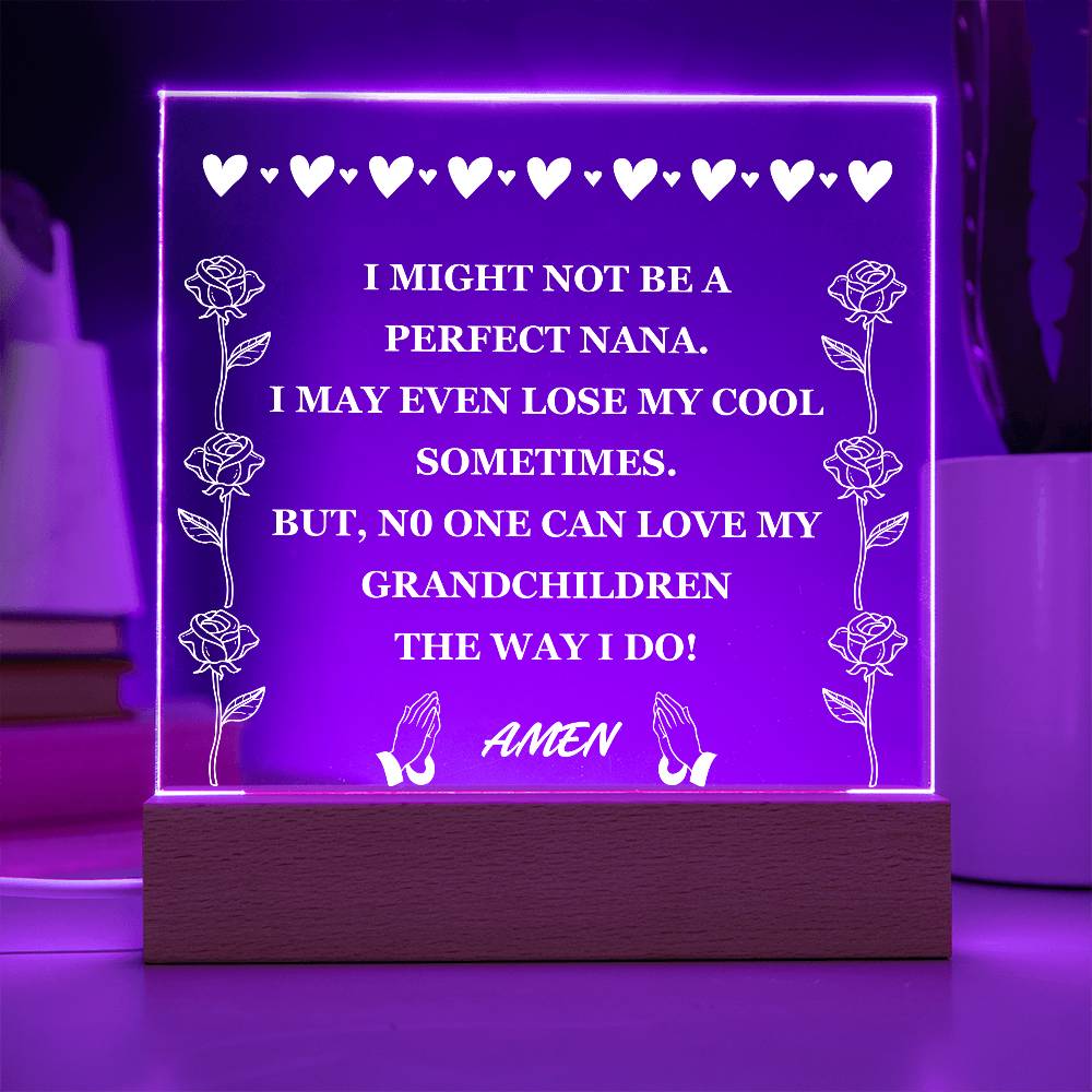 Acrylic Plaque Gift for Grandma (Best Seller with Lighted Base)