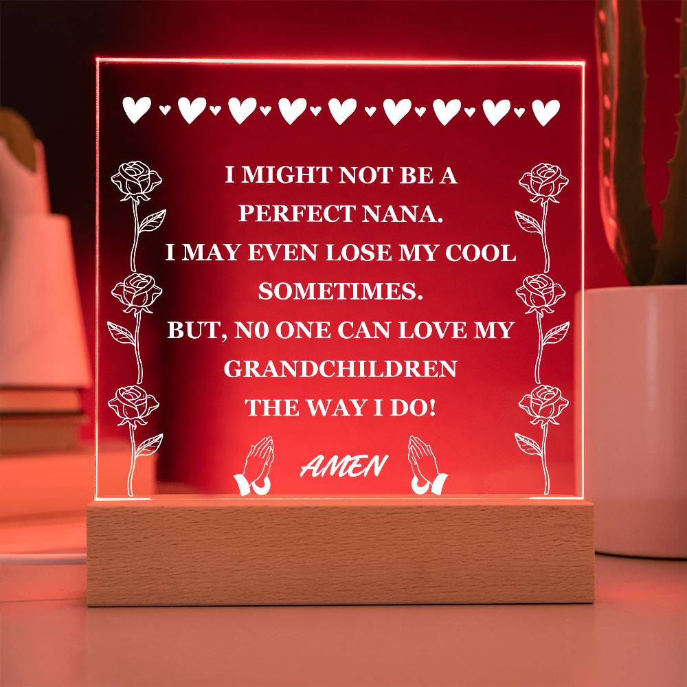Acrylic Plaque Gift for Grandma (Best Seller with Lighted Base)