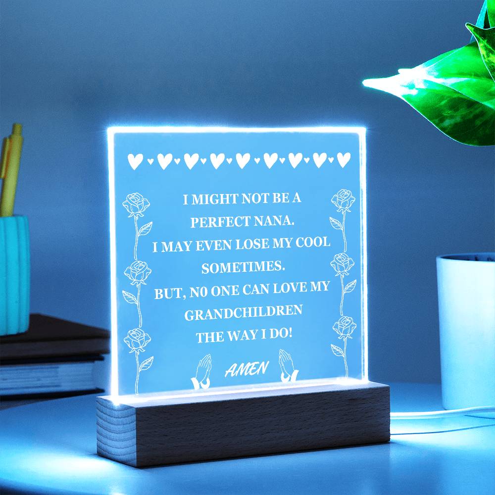 Acrylic Plaque Gift for Grandma (Best Seller with Lighted Base)