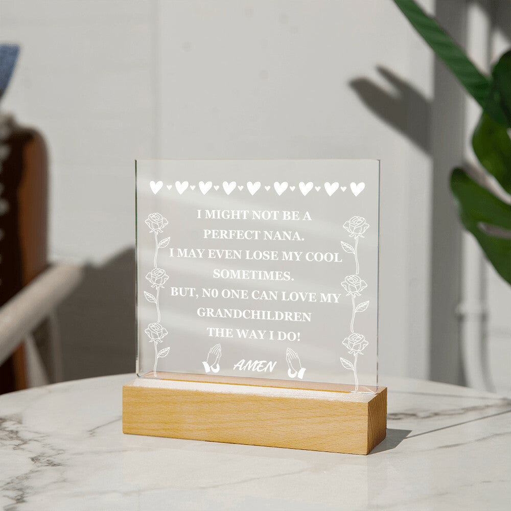 Acrylic Plaque Gift for Grandma (Best Seller with Lighted Base)