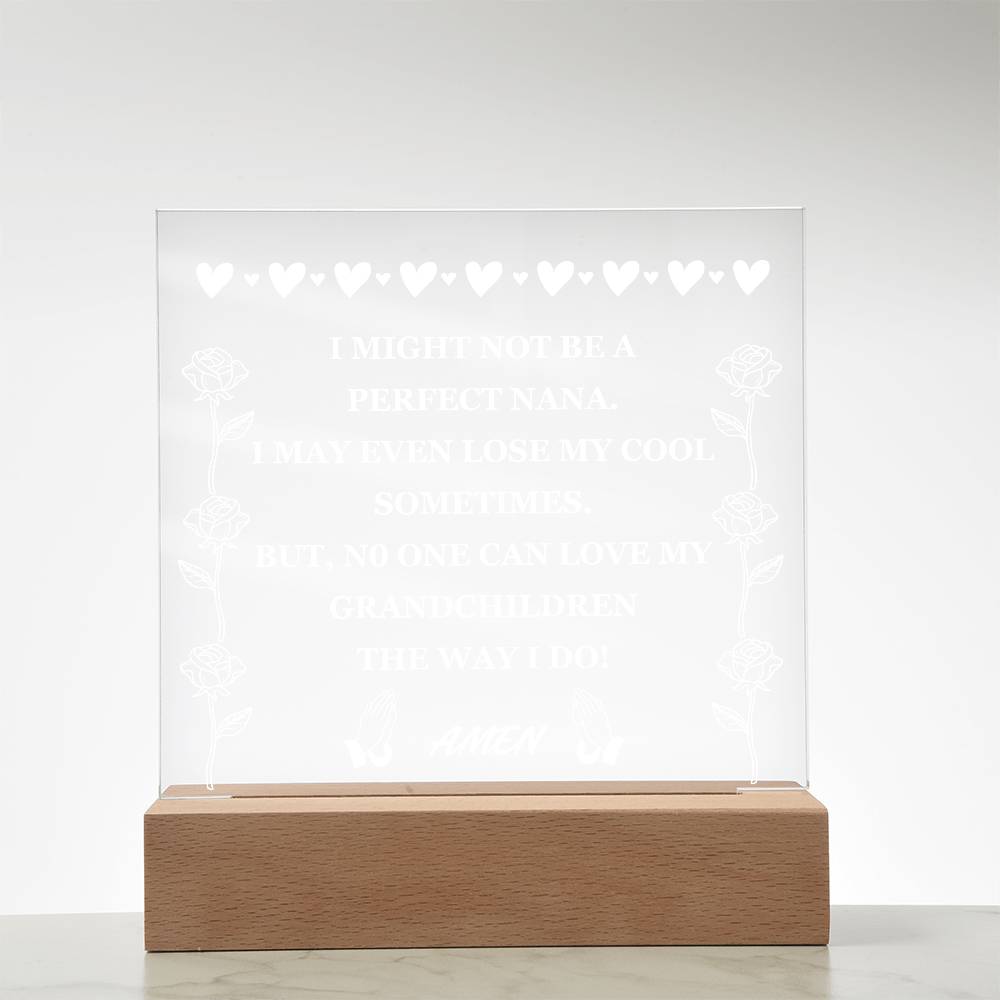 Acrylic Plaque Gift for Grandma (Best Seller with Lighted Base)