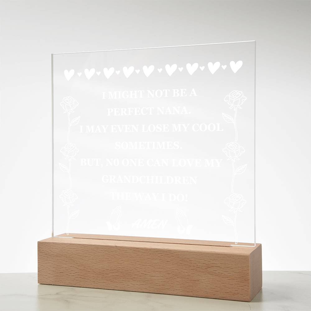 Acrylic Plaque Gift for Grandma (Best Seller with Lighted Base)