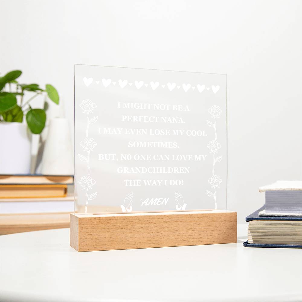 Acrylic Plaque Gift for Grandma (Best Seller with Lighted Base)