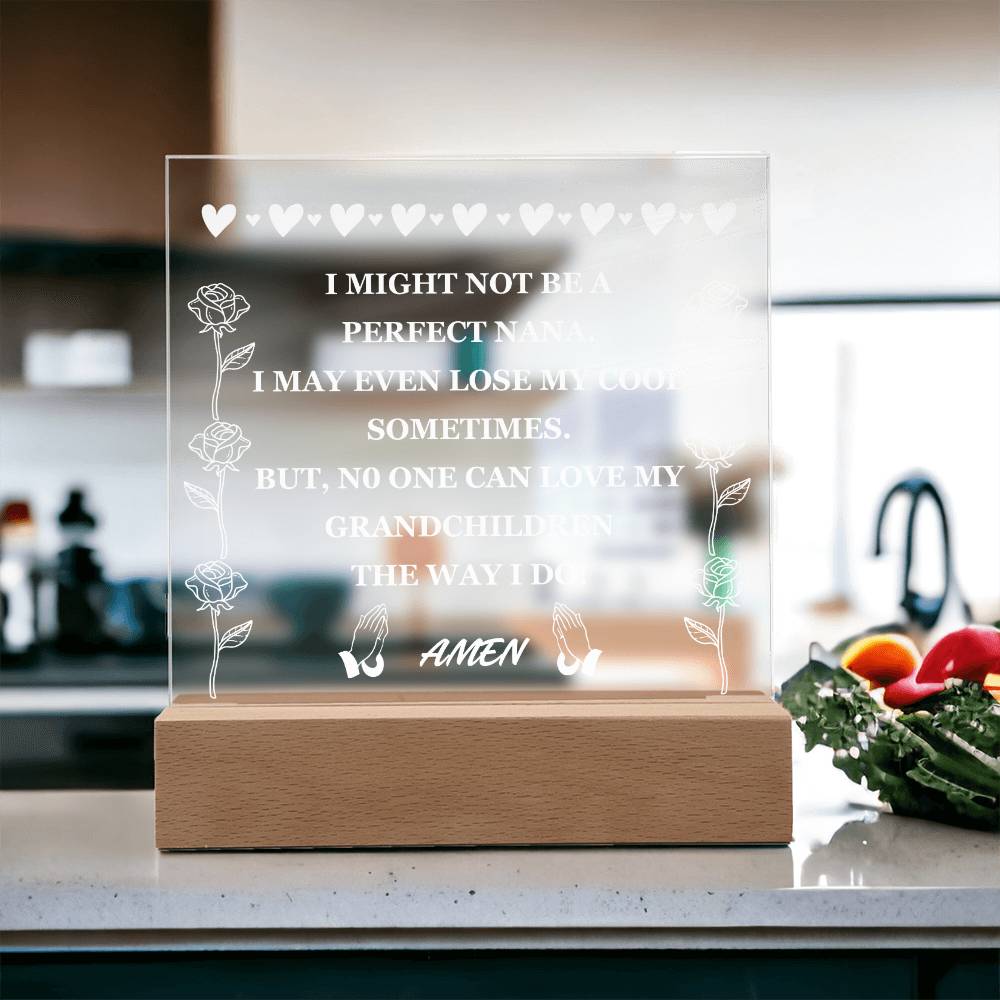 Acrylic Plaque Gift for Grandma (Best Seller with Lighted Base)