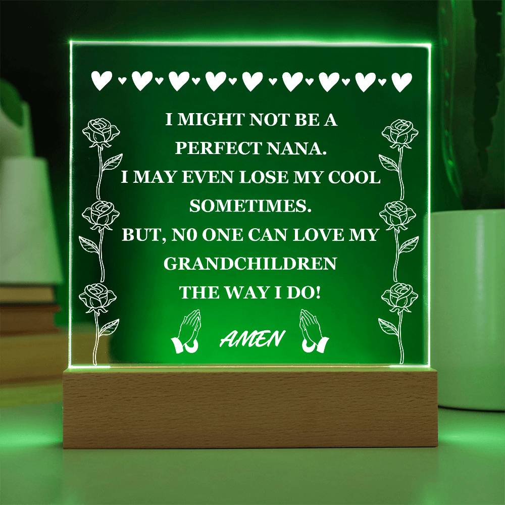 Acrylic Plaque Gift for Grandma (Best Seller with Lighted Base)