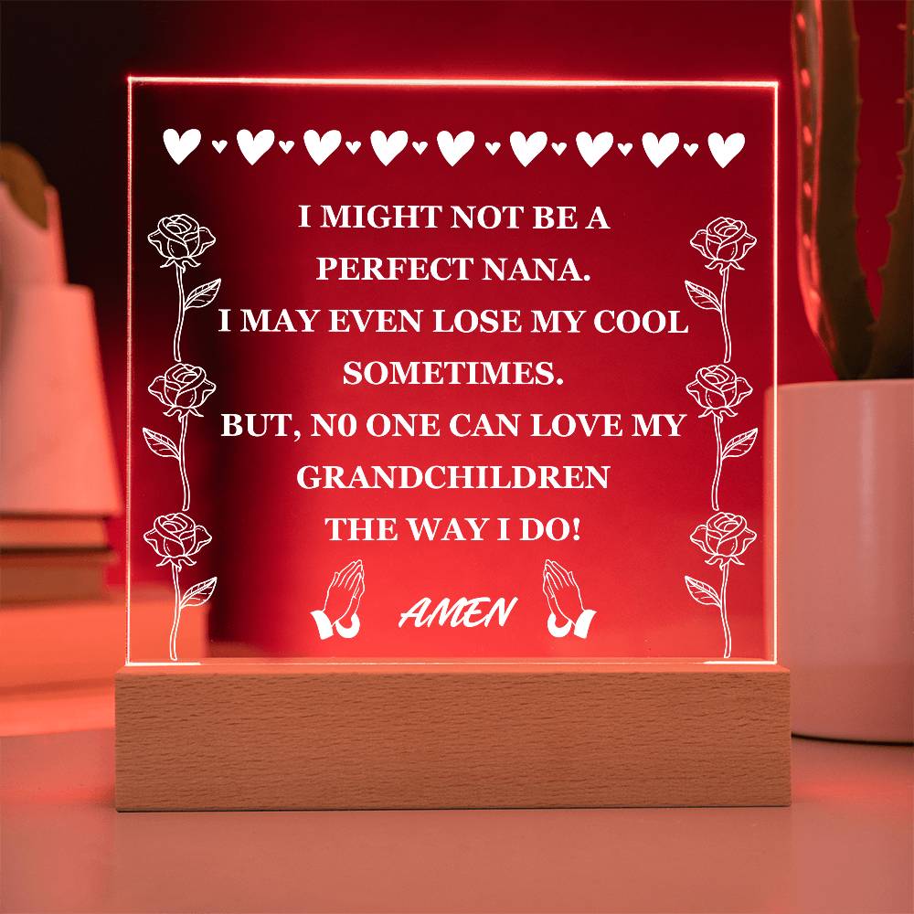 Acrylic Plaque Gift for Grandma (Best Seller with Lighted Base)