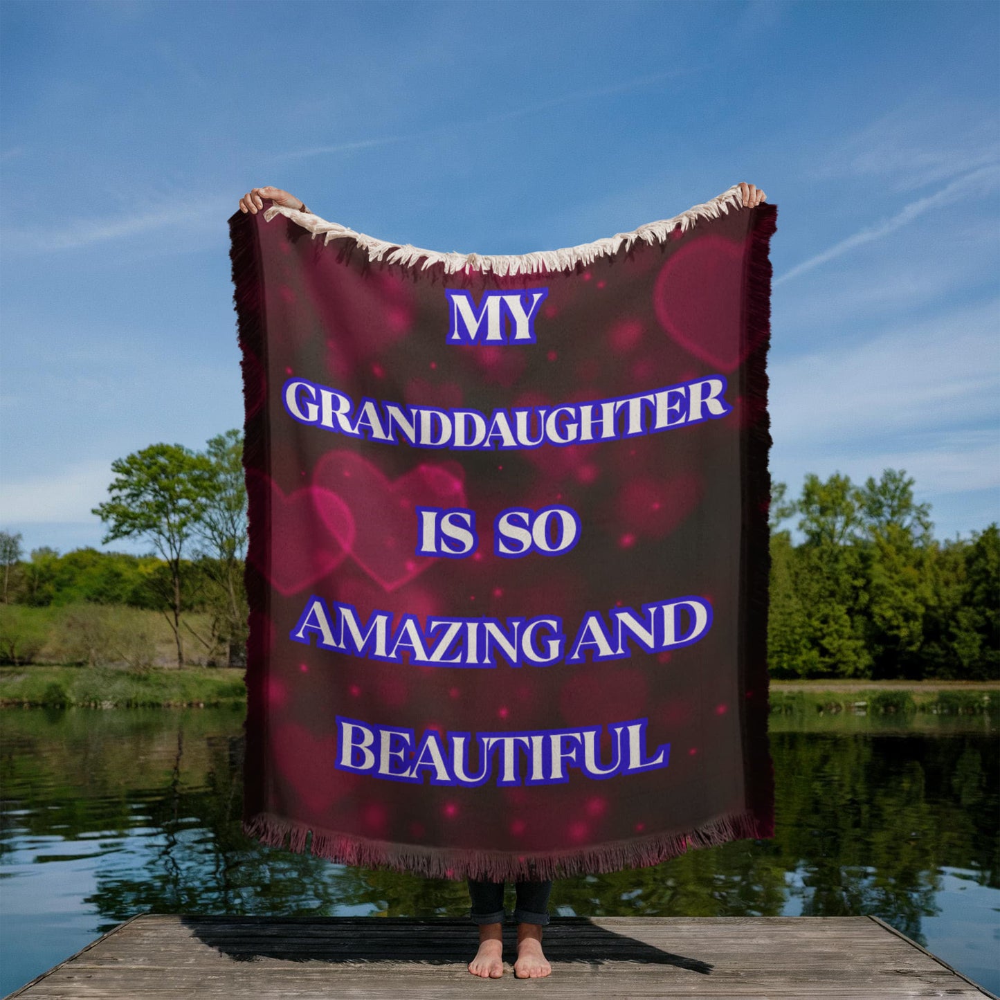 My Granddaughter is So Amazing" Woven Keepsake Blanket 46x56