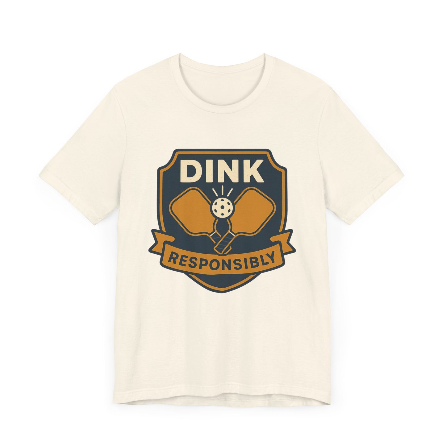 DINK Responsibly™ Vintage Badge Pickleball T-Shirt