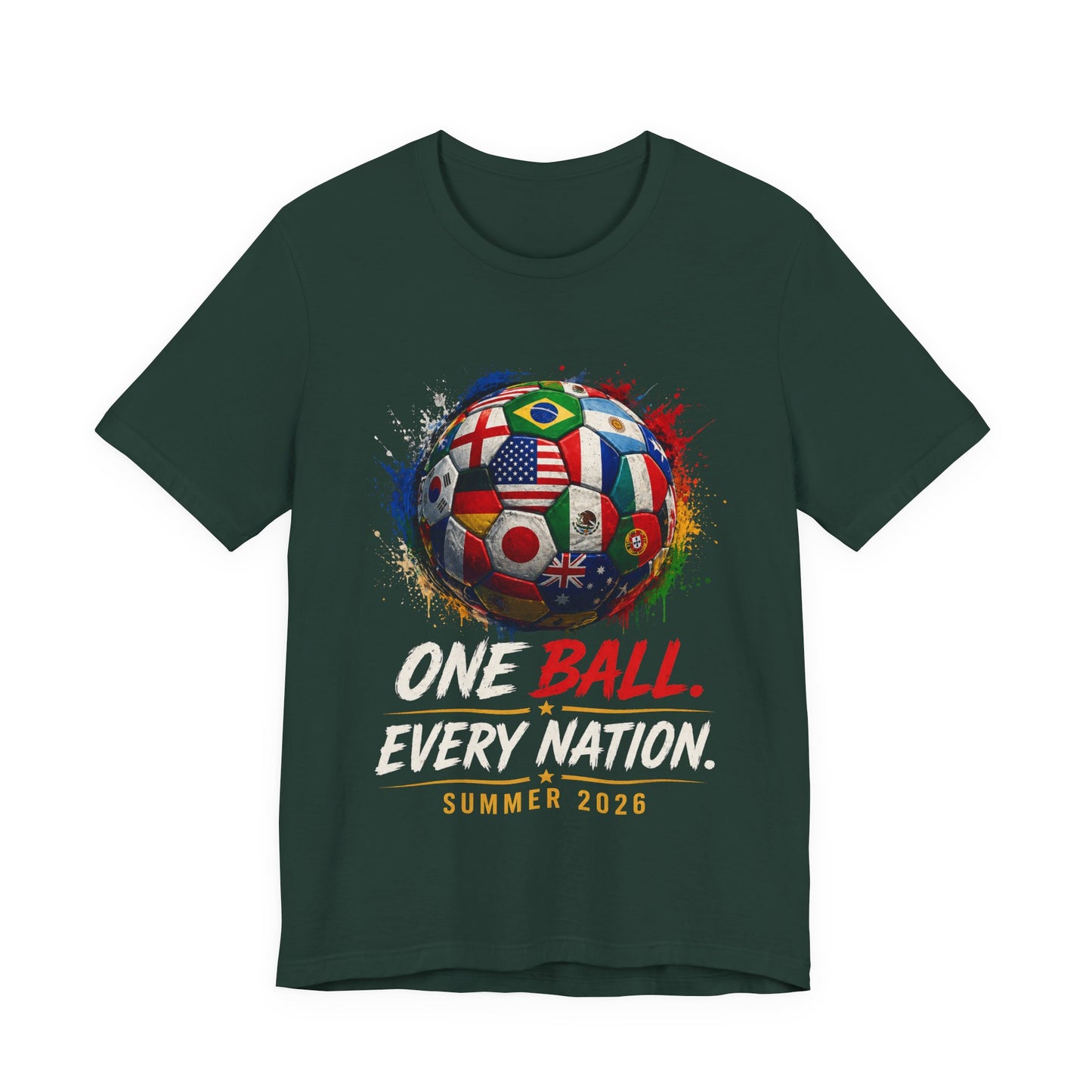 Mexico - One Ball Every Nation Soccer Tee — Summer 2026 Mexico Football Fan Shirt