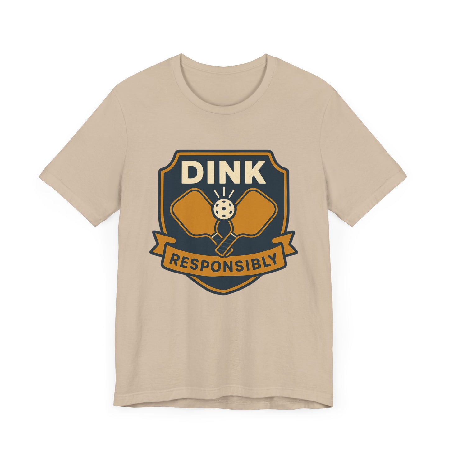 DINK Responsibly™ Vintage Badge Pickleball T-Shirt