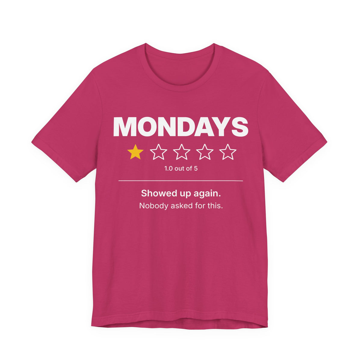 Mondays 1-Star Rating Funny Graphic T-Shirt
