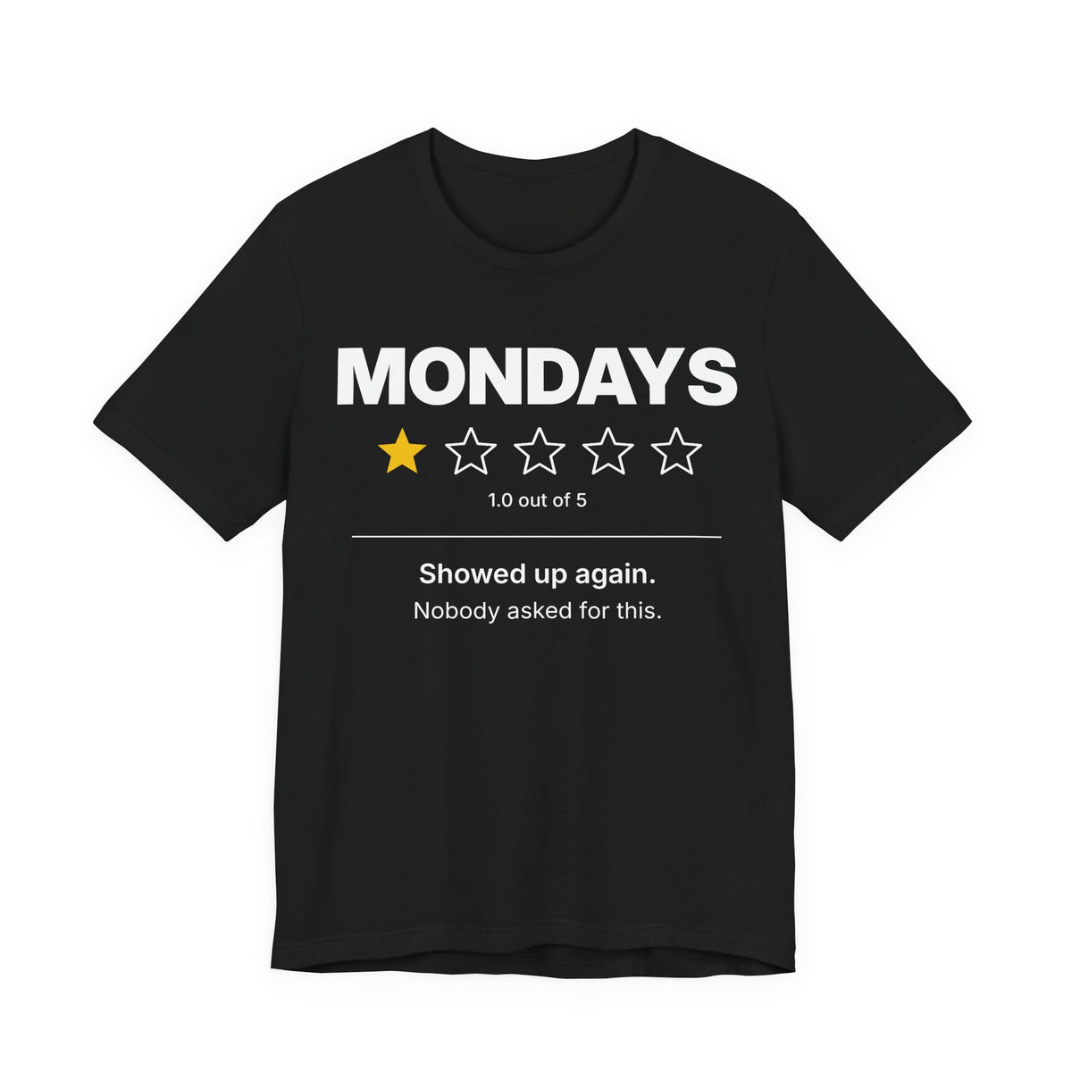 Mondays 1-Star Rating Funny Graphic T-Shirt