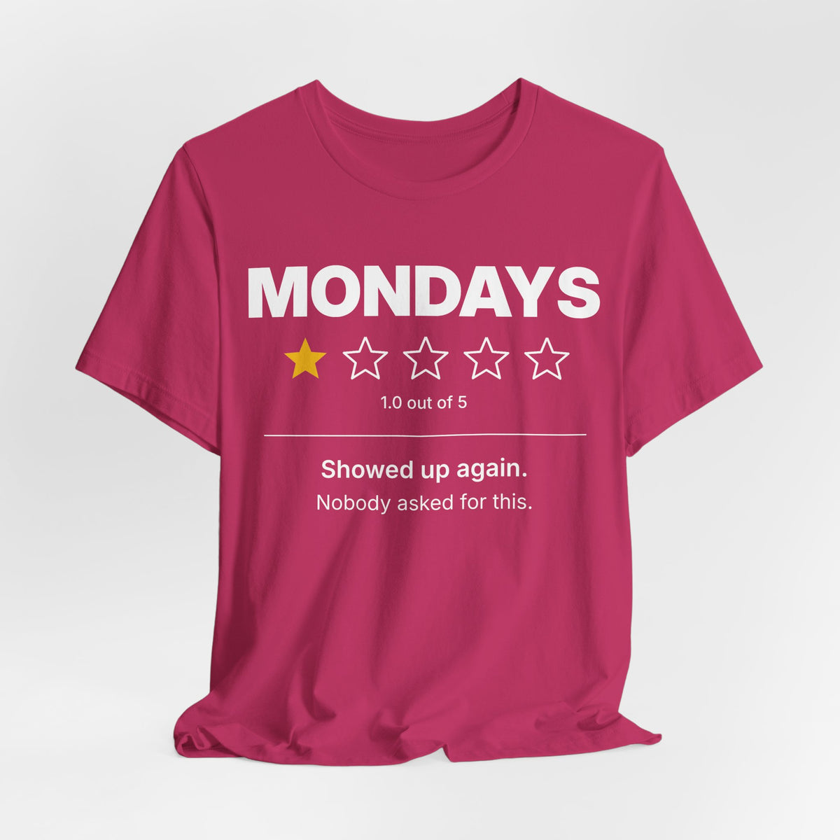 Mondays 1-Star Rating Funny Graphic T-Shirt