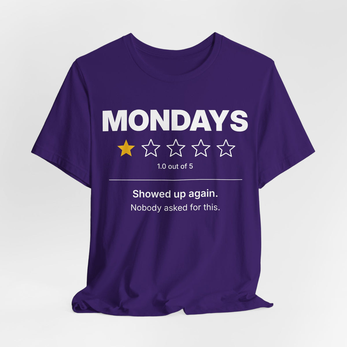 Mondays 1-Star Rating Funny Graphic T-Shirt