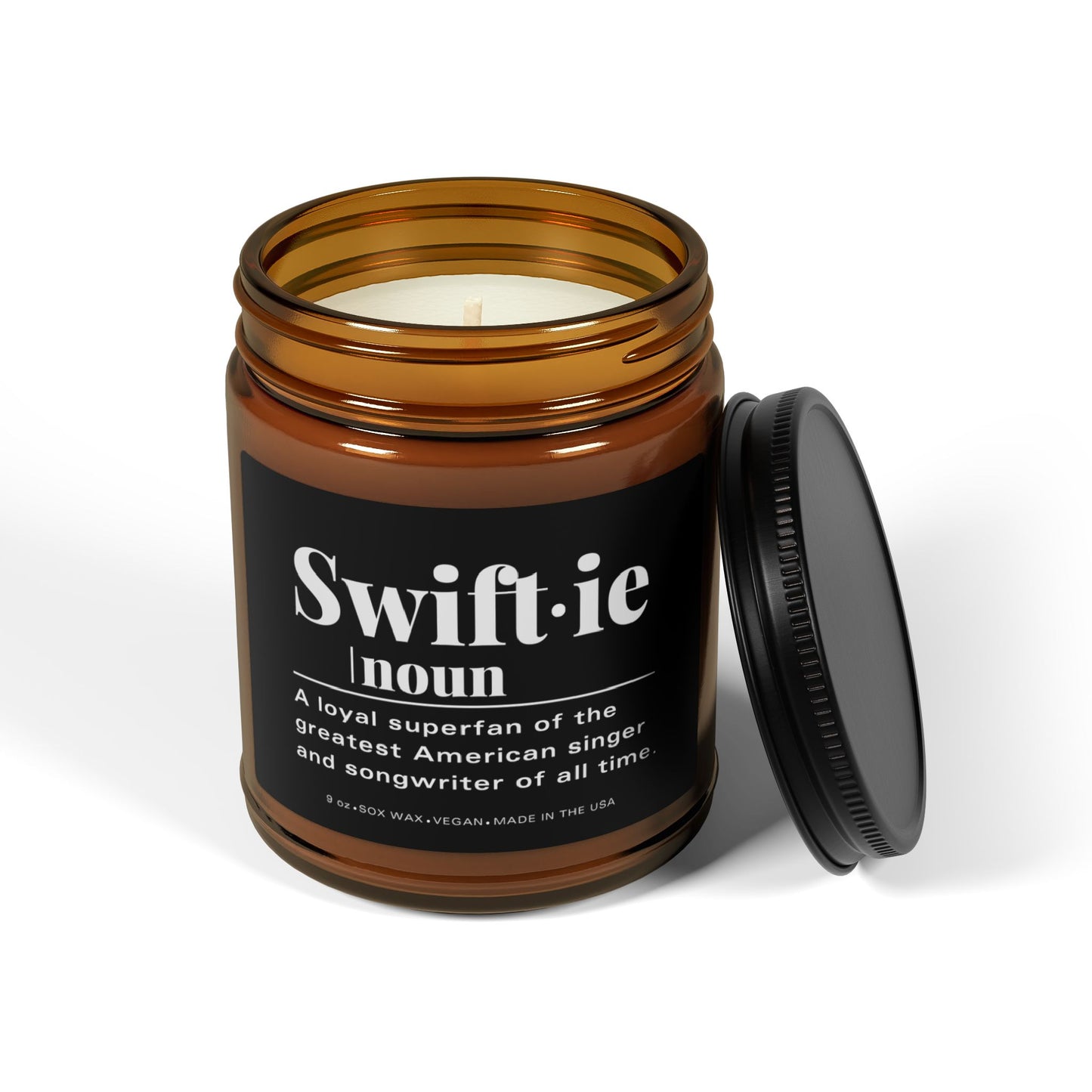 Swiftie Scented Soy Candle Taylor-Inspired, Amber Jar, 9oz