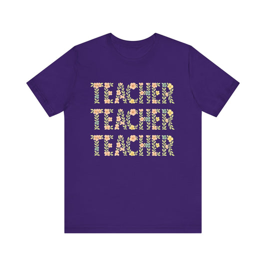 Floral Teacher T-Shirt
