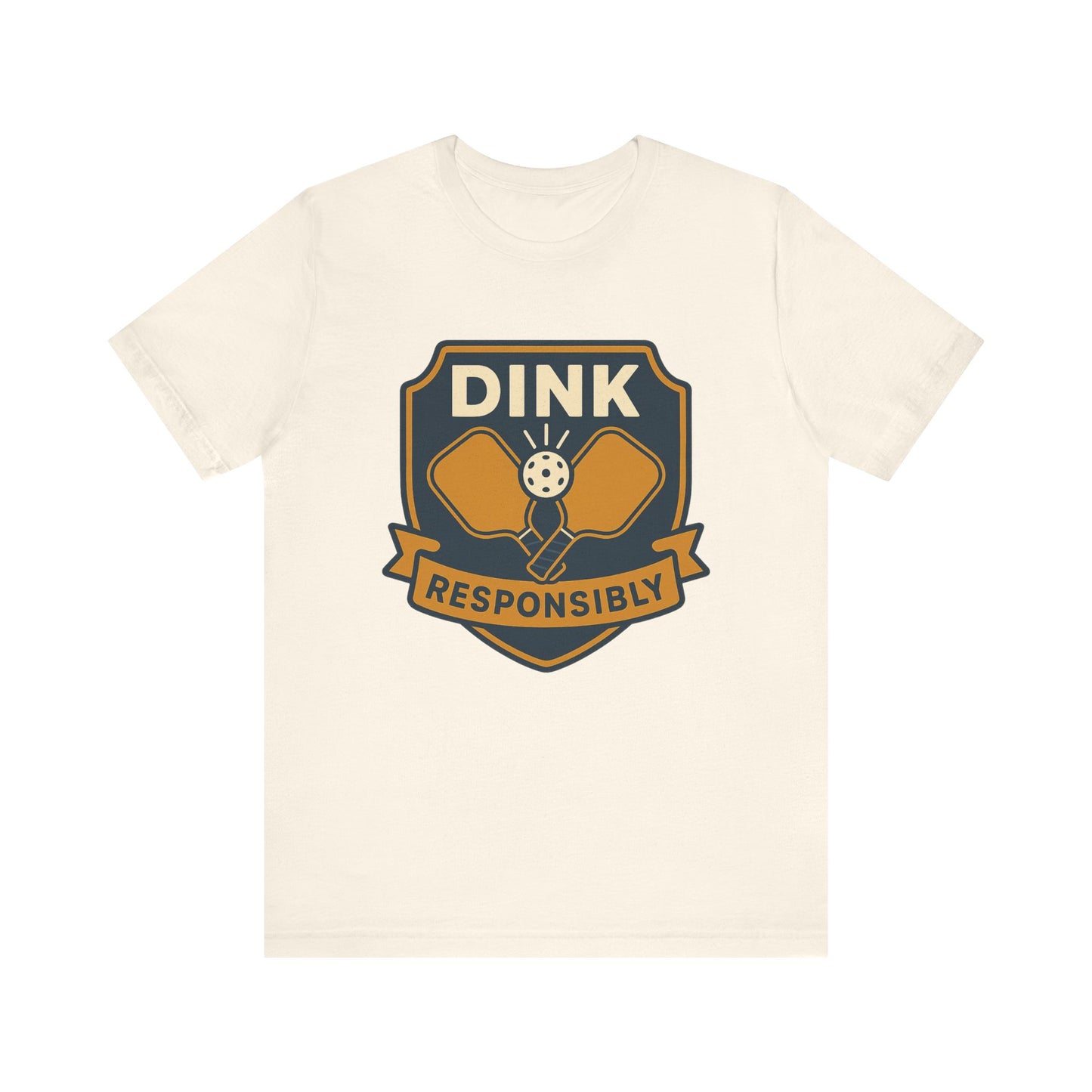 DINK Responsibly™ Vintage Badge Pickleball T-Shirt