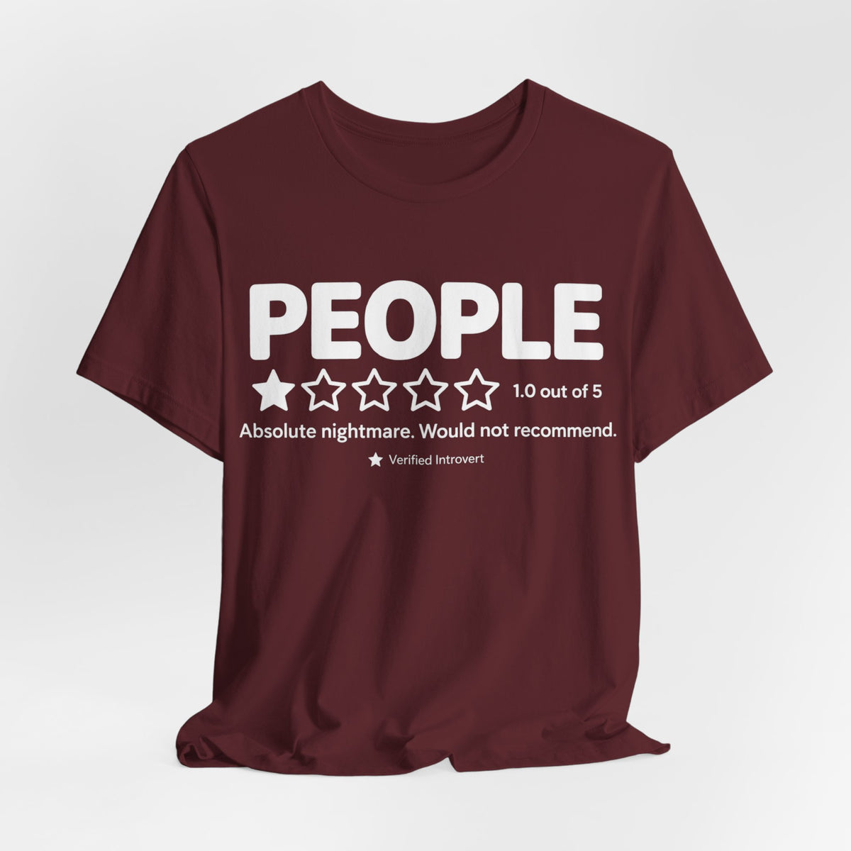 People 1-Star Review Funny Introvert Graphic T-Shirt