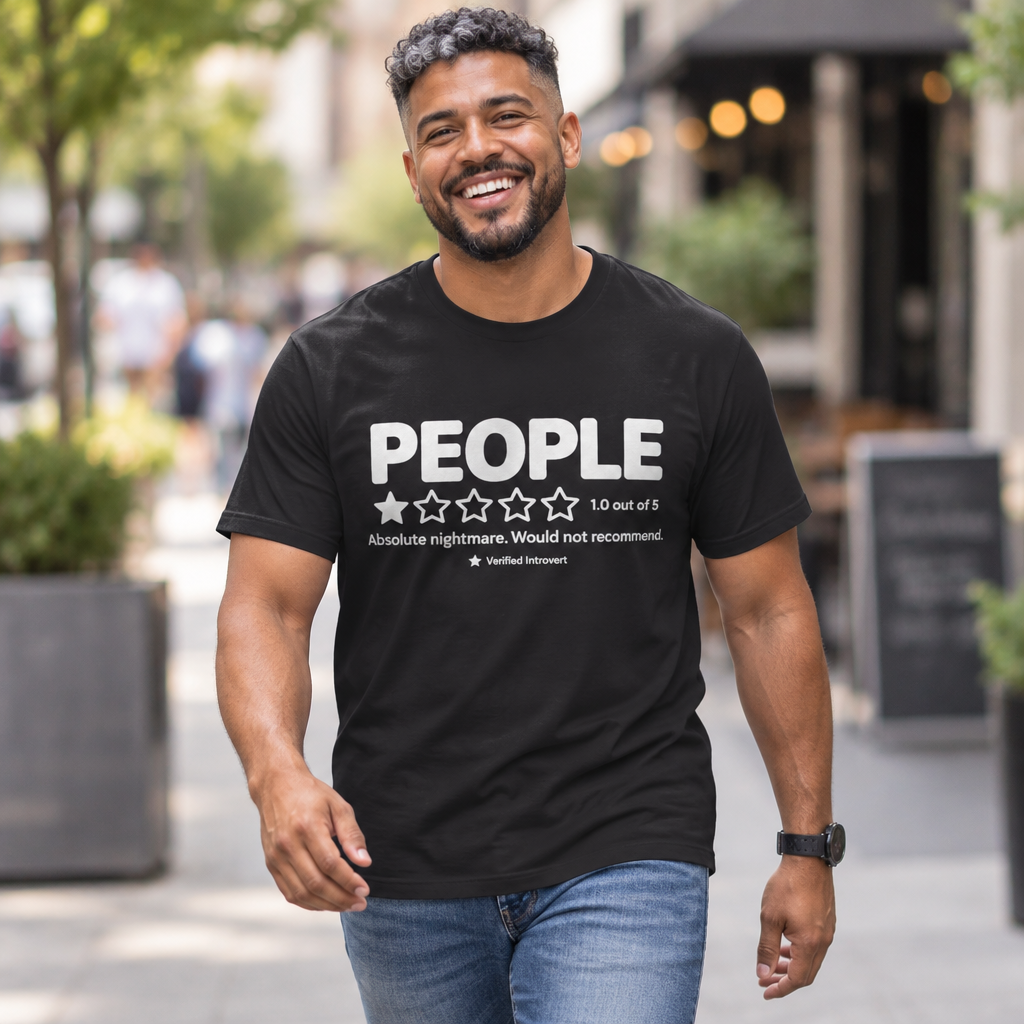 People 1-Star Review Funny Introvert Graphic T-Shirt
