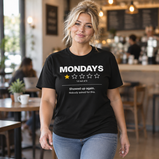 Mondays 1-Star Rating Funny Graphic T-Shirt