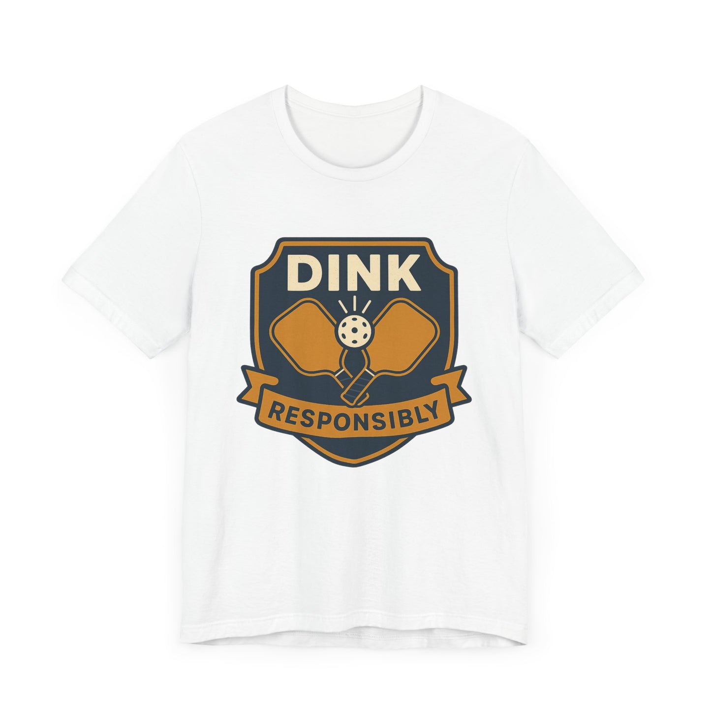 DINK Responsibly™ Vintage Badge Pickleball T-Shirt