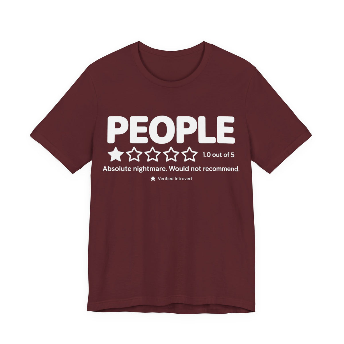 People 1-Star Review Funny Introvert Graphic T-Shirt
