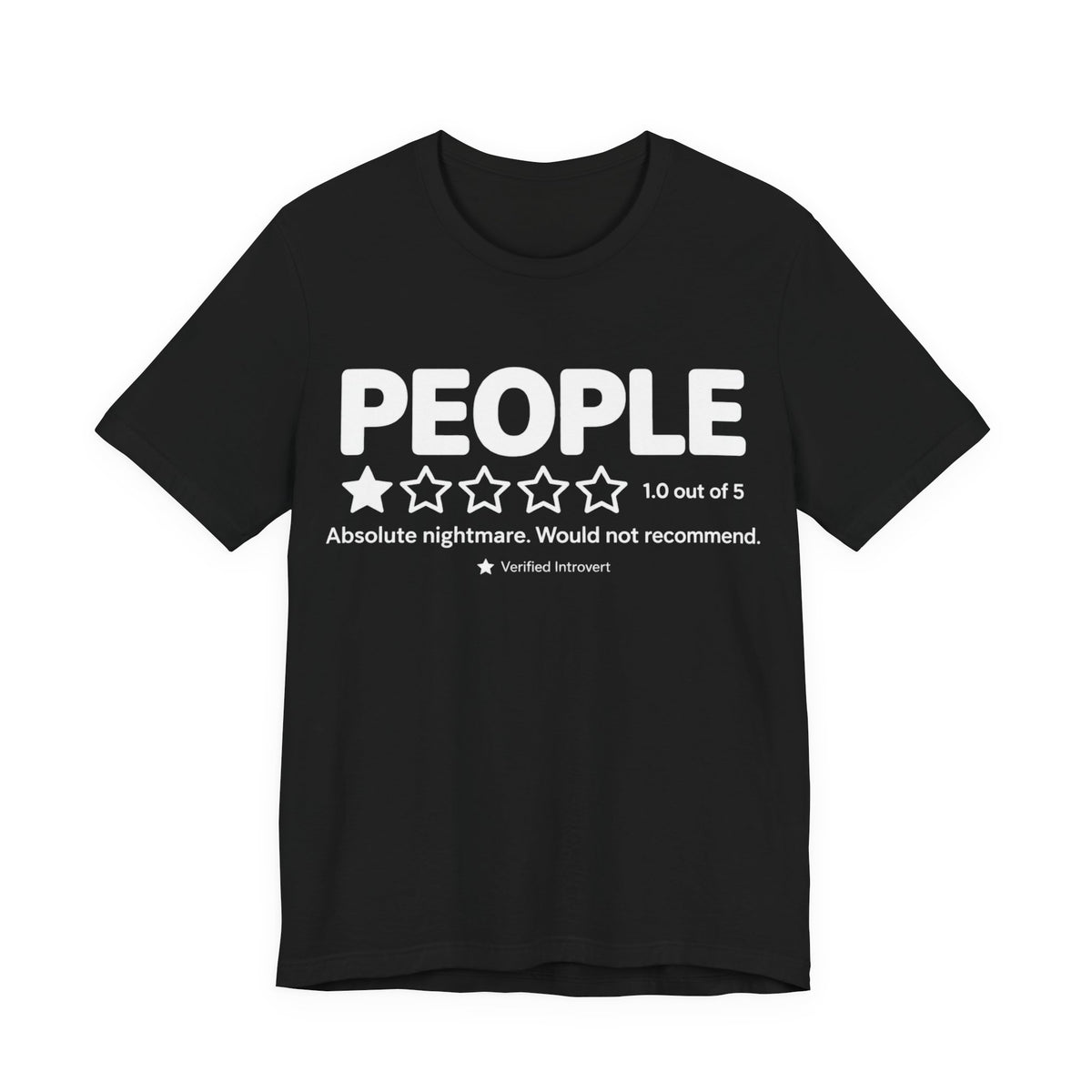 People 1-Star Review Funny Introvert Graphic T-Shirt
